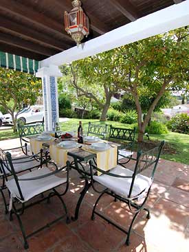 Al fresco dining at Las Acenas, Mijas Pueblo Spain