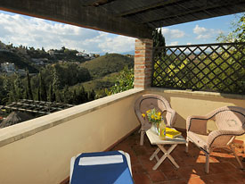 Private terrace to the twin bedroom at Casa Christina, Mijas