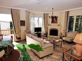 The bright and airy lounge at Mijas Beach holiday rental