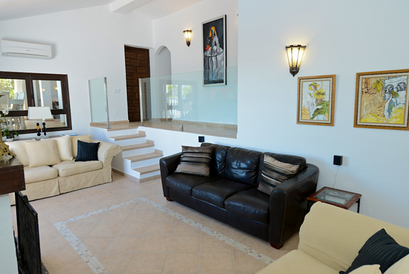Modern, spacious lounge at Casa Adelante holiday villa for rent - Mijas, Spain