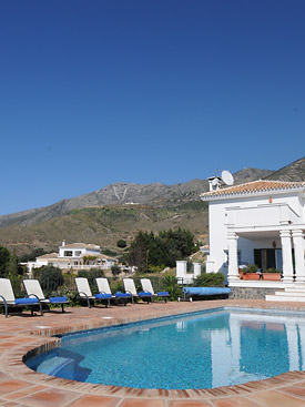 Relax by the pool at Alhabero holiday villa, Mijas, Spain