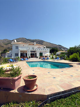 The fabulous heated pool at Villa Alhabero, Mijas, Spain