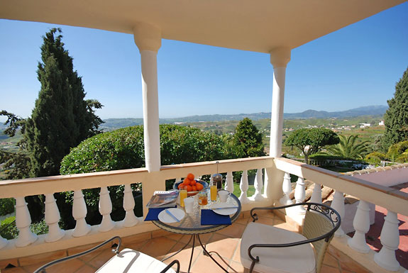 Master bedroom private terrace at Villa Bancales, Mijas