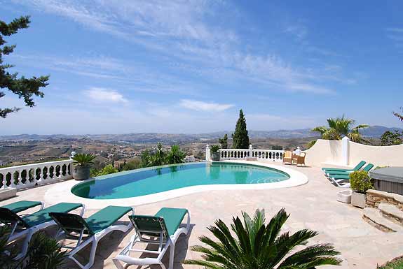 Infinity pool & views from villa Bancales, Mijas, Spain
