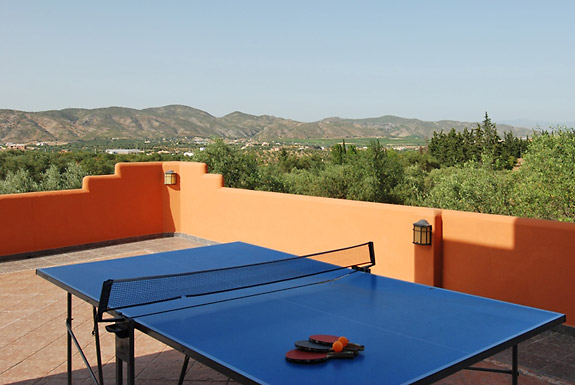 Table tennis at Finca Maroc holiday villa