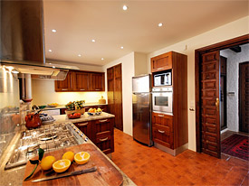 The kitchen at holiday villa Shangri La is fully equipped