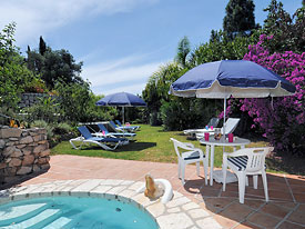 Pool & gardens at Villa Tusculum Mijas holiday villa for rent
